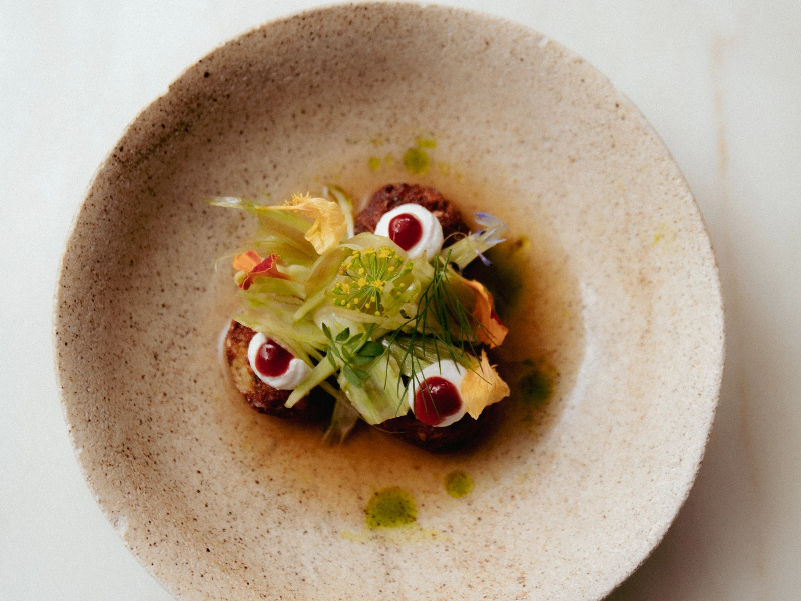 grass pea falafel 1 · plated · hero