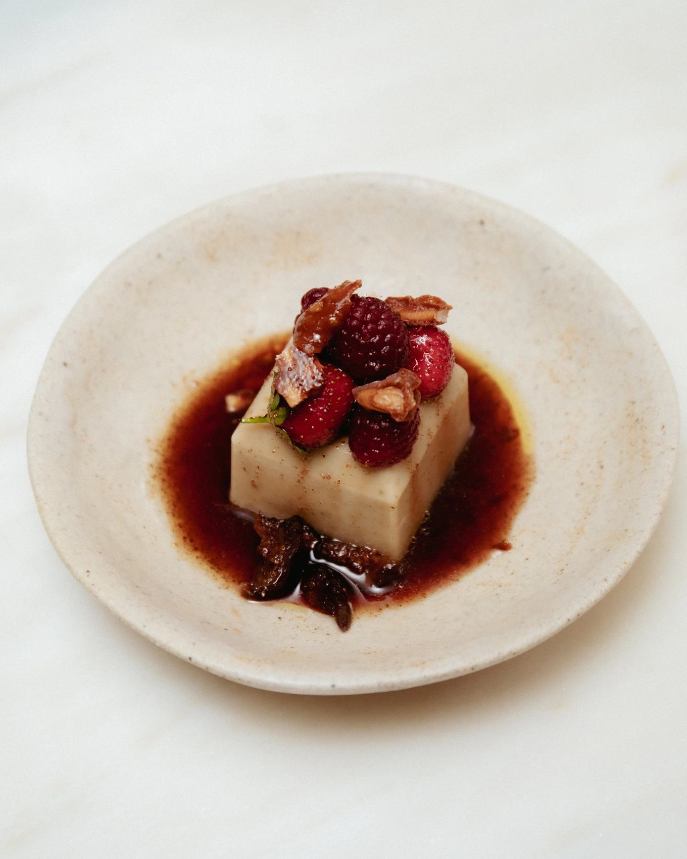 fig leaf panna cotta 1 · plated · hero