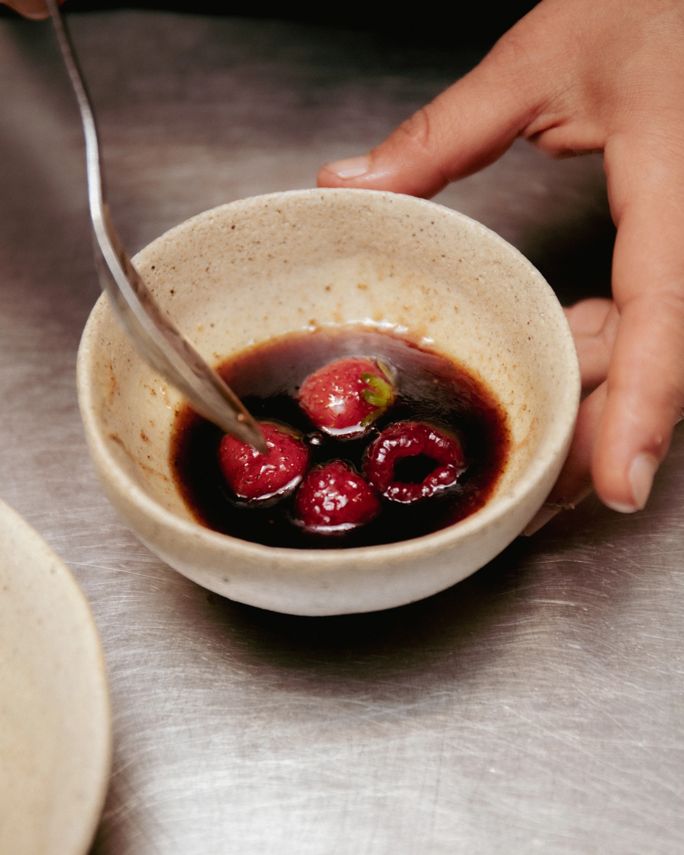 fig leaf panna cotta 4 · kitchen · process