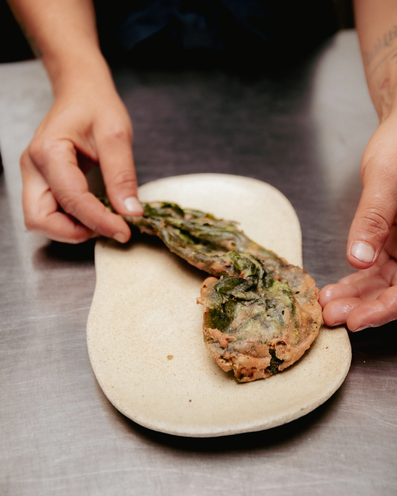 fried wild leaves 3 · prep