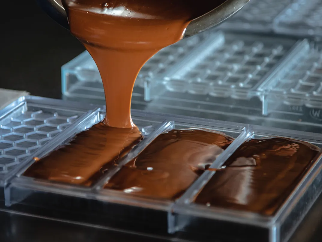 into moulds